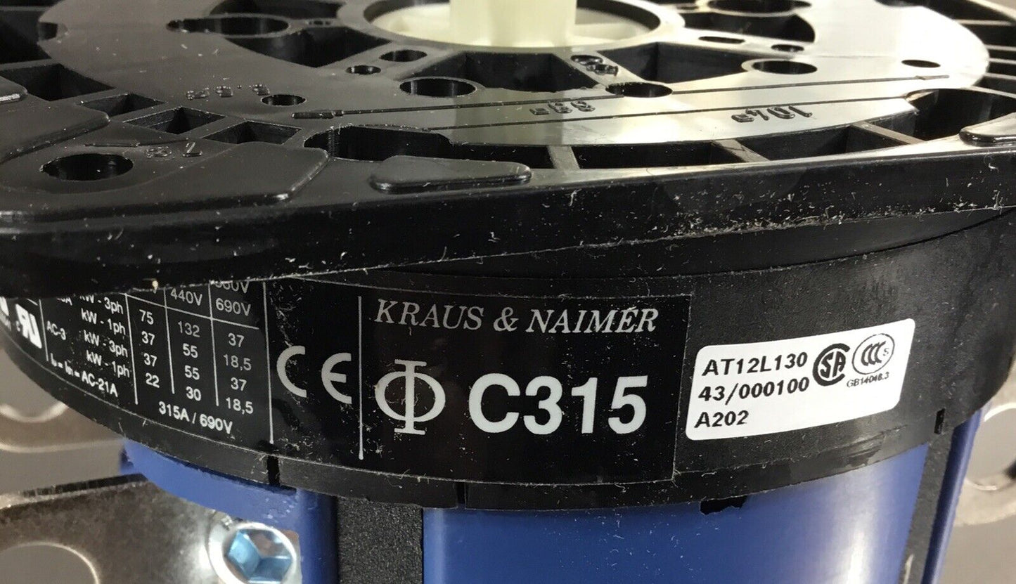 Kraus & Naimer C315 On/Off Control Switch, 3P, 600VAC, 240A, NEW in Box   4B-26