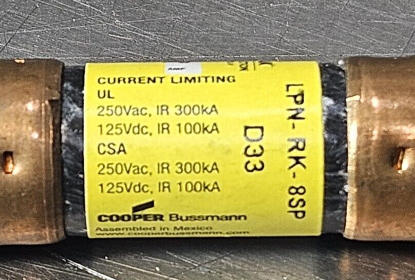 Bussmann LPN-RK-8SP Ultimate Protector fuse 250VAC 125 VDC box w/5  (BIN434)
