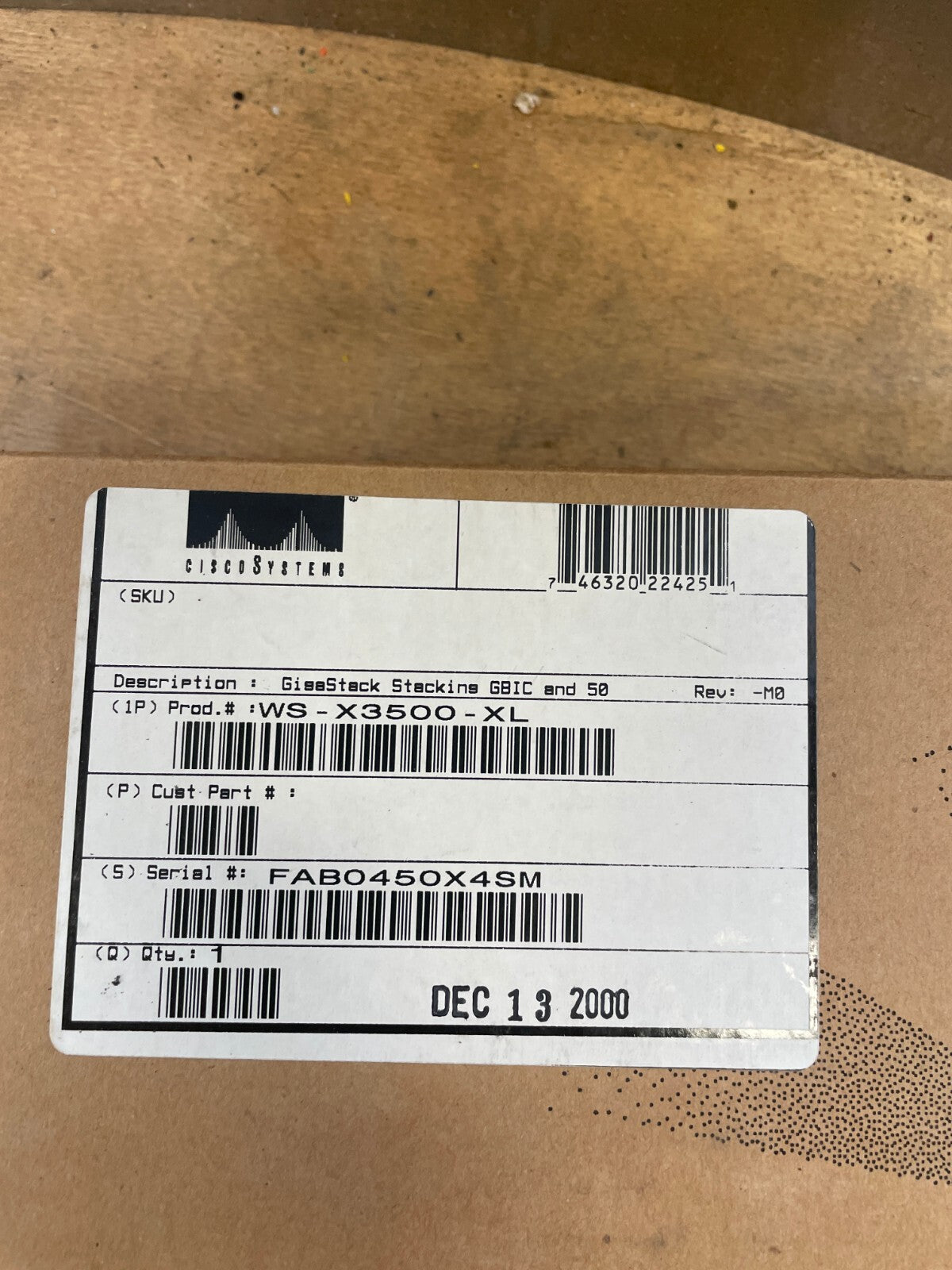 Cisco WS-X3500-XL Gigastack Stakins GBIC Interface Converter f/Cisco 3500 Series