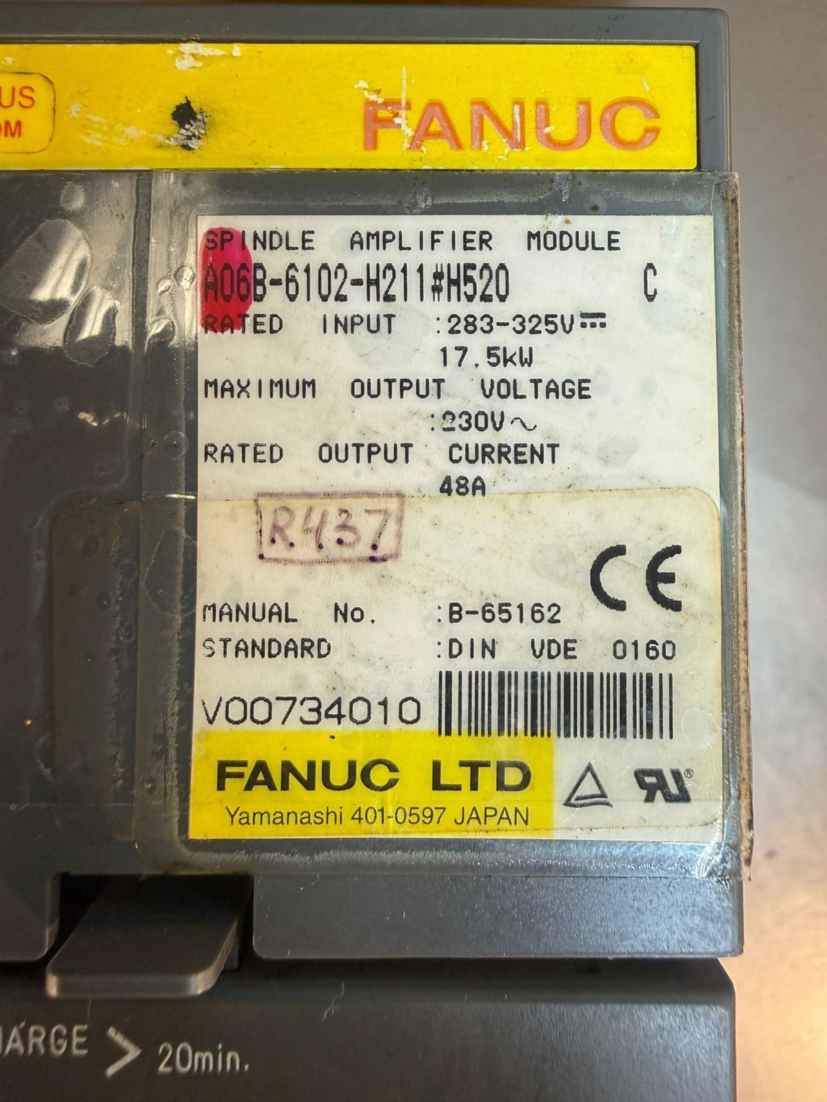 Fanuc A06B-6102-H211#H520 Servo Amplifier  B-65162                (12.5.4)