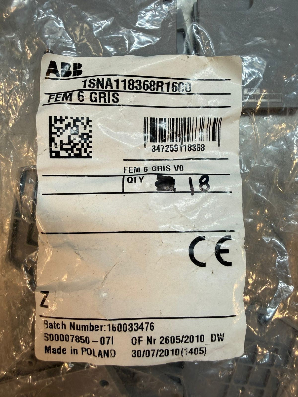 Abb 1SNA118368R1600 Fem 6 Gris V0 Pack of 18 und                   (7.3.2)