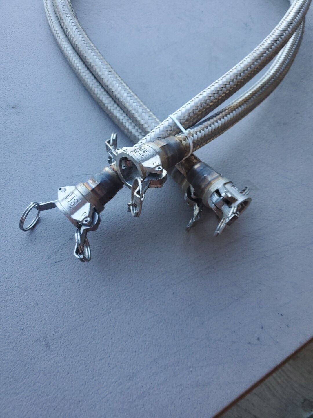 SFI D-50 316 ½" S/S HOSE, 4ft 6in Long, w/Female Cam Locks, Lot of 2.      5D-26