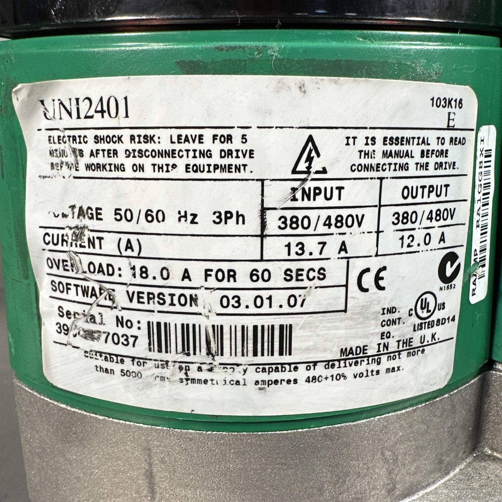 Control Techniques UNI2401 Unidrive 380/480v                         (BIN-1.3.5)
