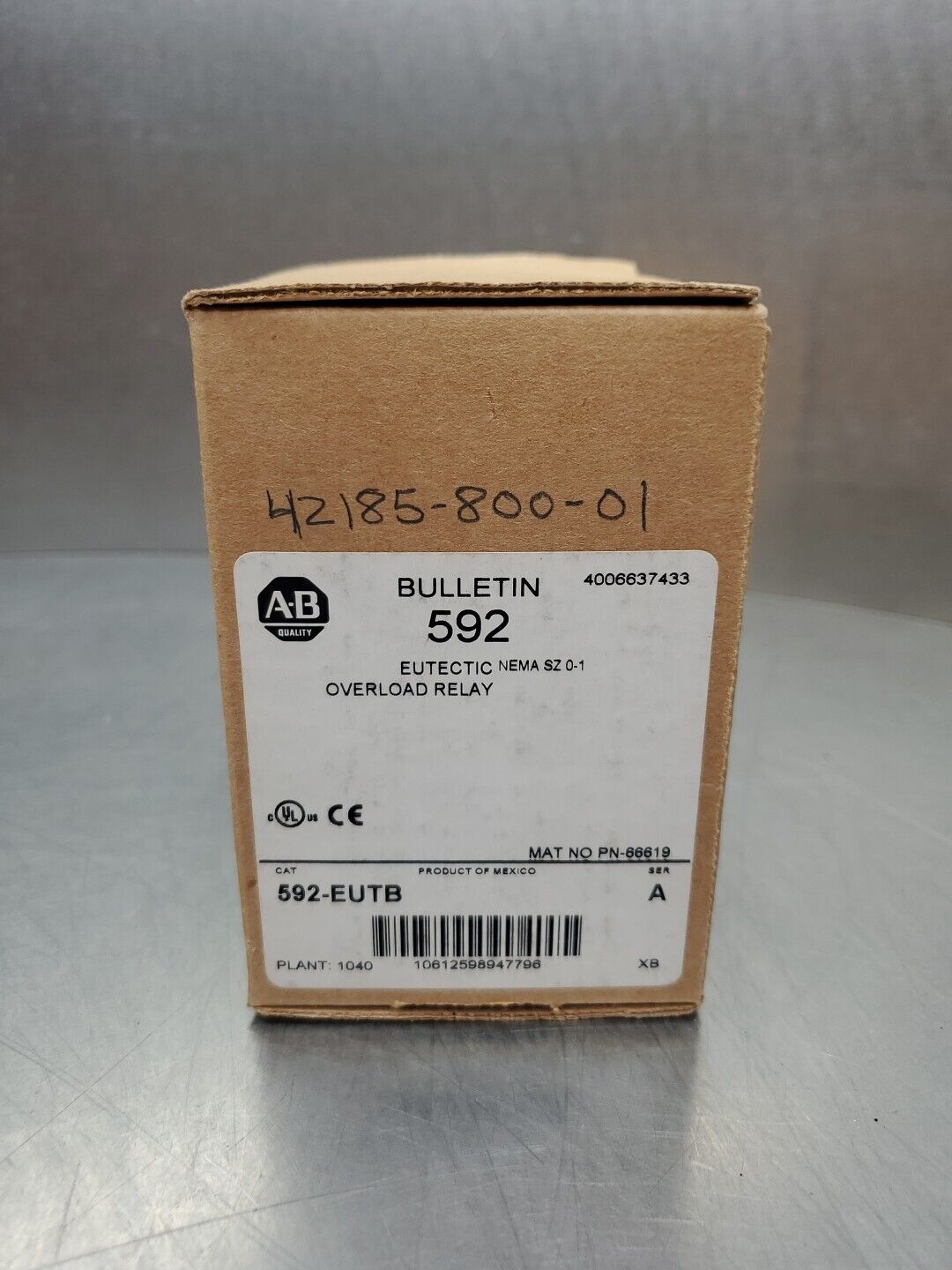 ALLEN BRADLEY 592-EUTB Ser A EUTECTIC OVERLOAD RELAY.                      4B-40