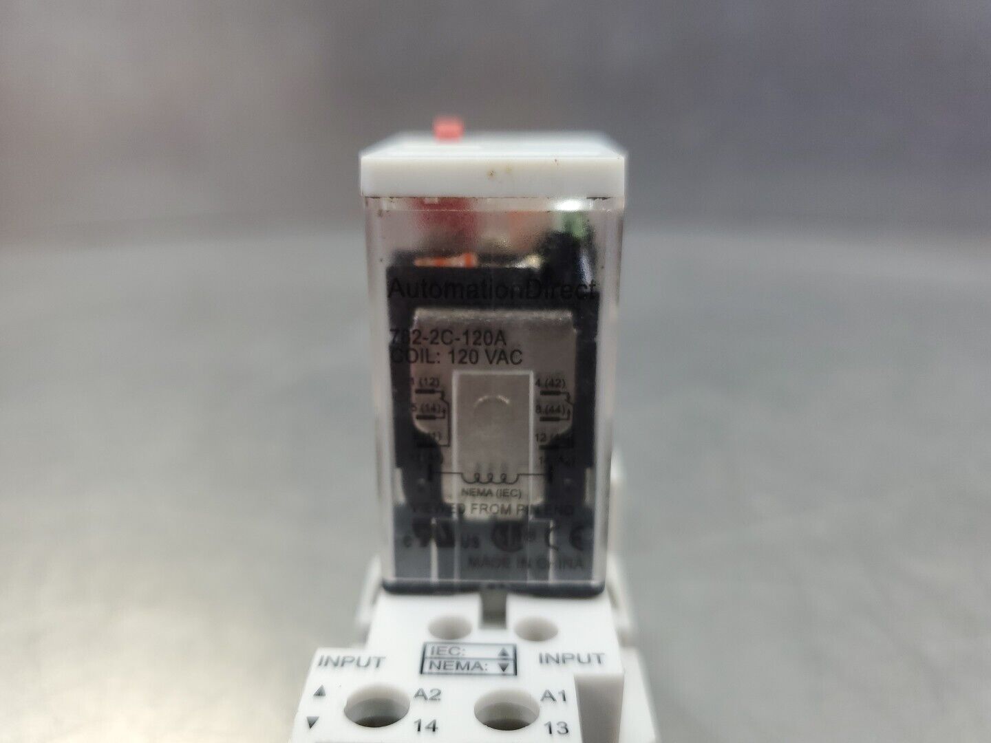 Automation Direct 782-2C-120A Relay w/782-2C-SKT Base, *Missing Tab**      4B-35