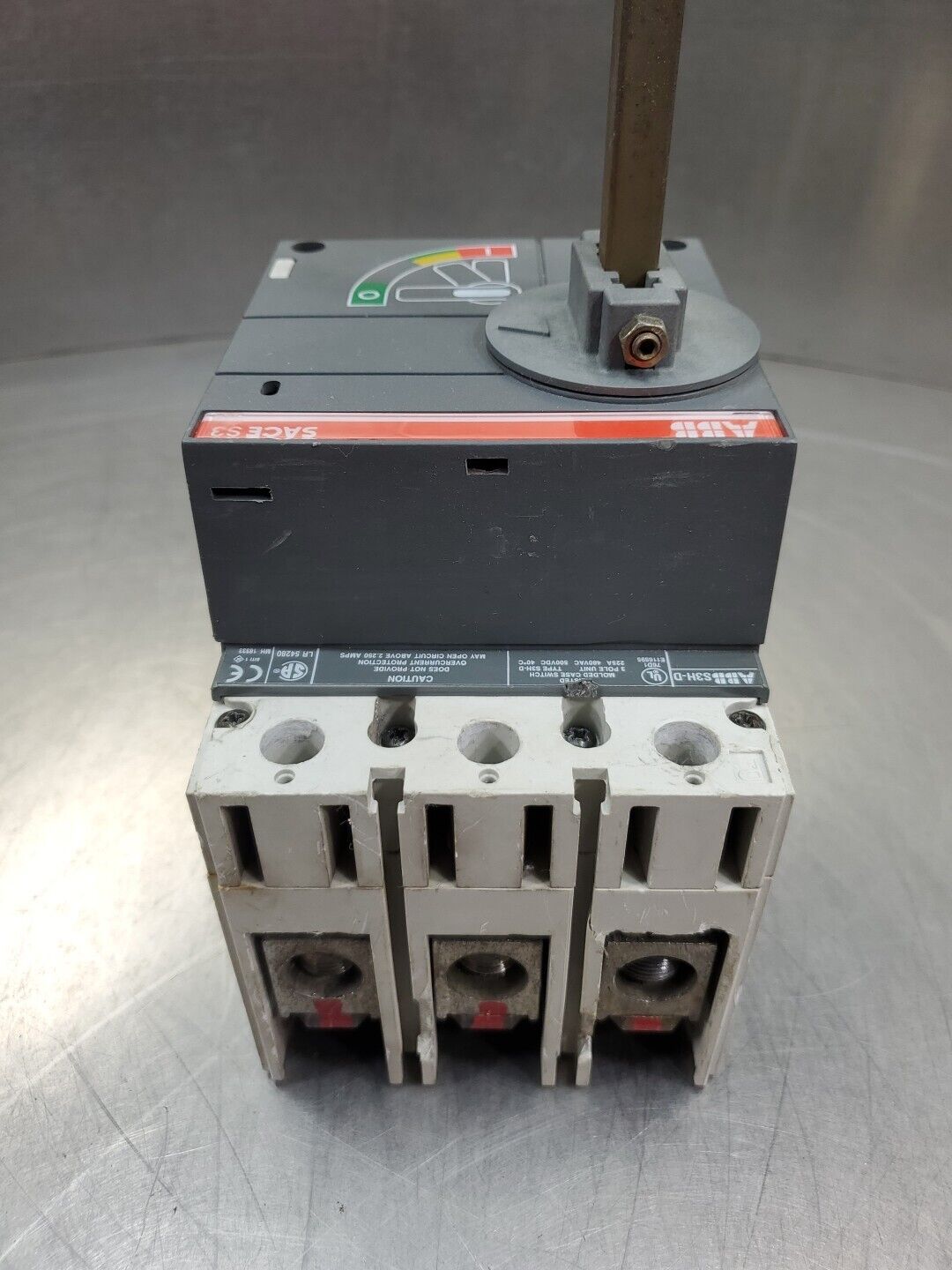 ABB SACE S3H-D 3-POLE 225A 500VDC Molded Case Switch.                      1C-26