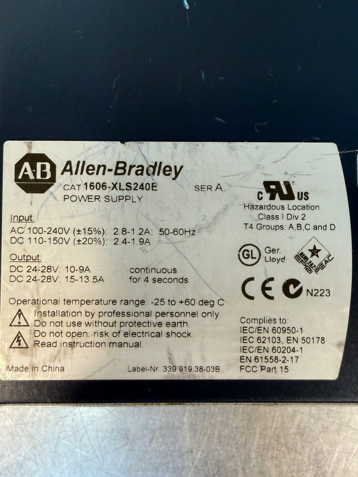 Allen Bradley 1606-XLS240E /A Power Supply  1606-XLS               (4.4.3)