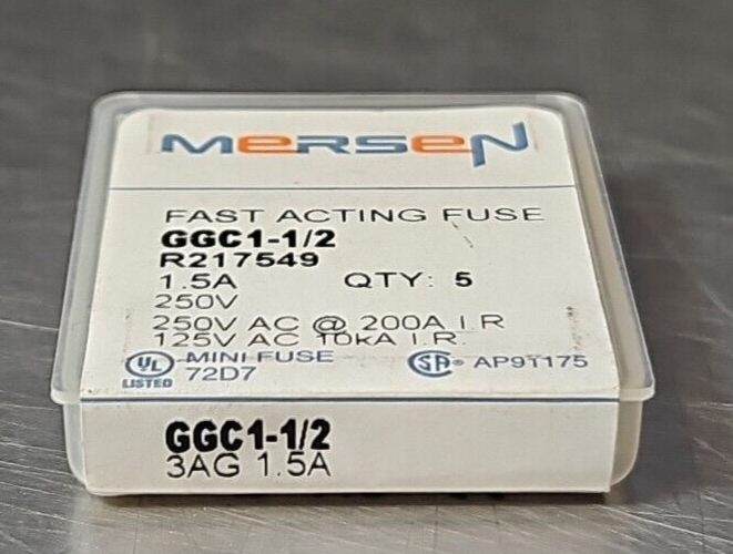 Ferraz Shawmut GGC1-1/2 Mersen 1.5A 250V (LOT OF 25)                     loc4E13