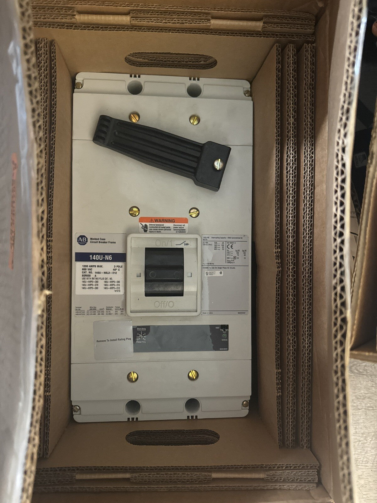 ALLEN BRADLEY 140U-N6L3-E12 / 140UN6L3E12 + 140U-NRP3-E12 Rate Plug  (BIN1.2.3)