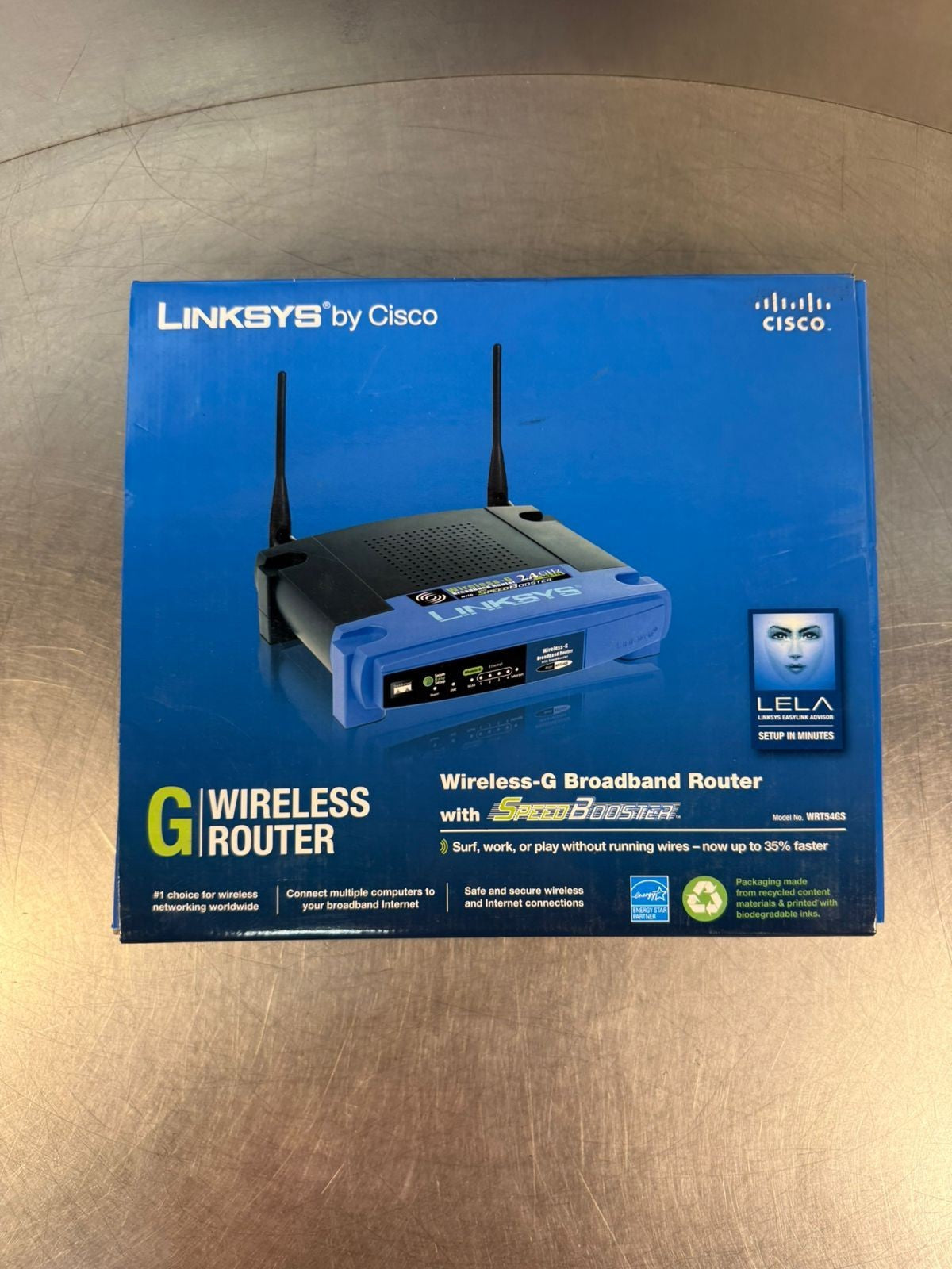 Linksys WRT54GS 2.4Ghz G Wireless Router- No power cord (7.5.5)
