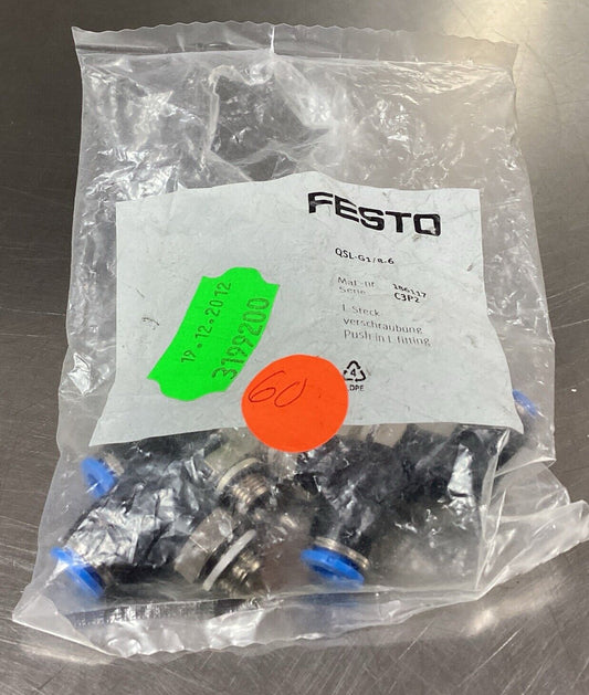 FESTO  QSL-G1/8-6  186117  CONNECTOR (lot of 4)       5E-22