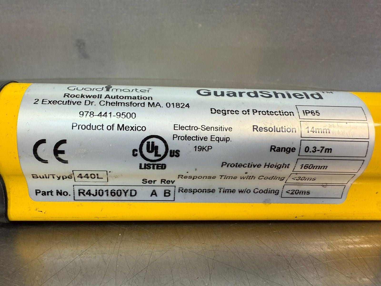Allen Bradley 440L-R4J0160YD /A Rev.B GuardShield                  (4.4.5)