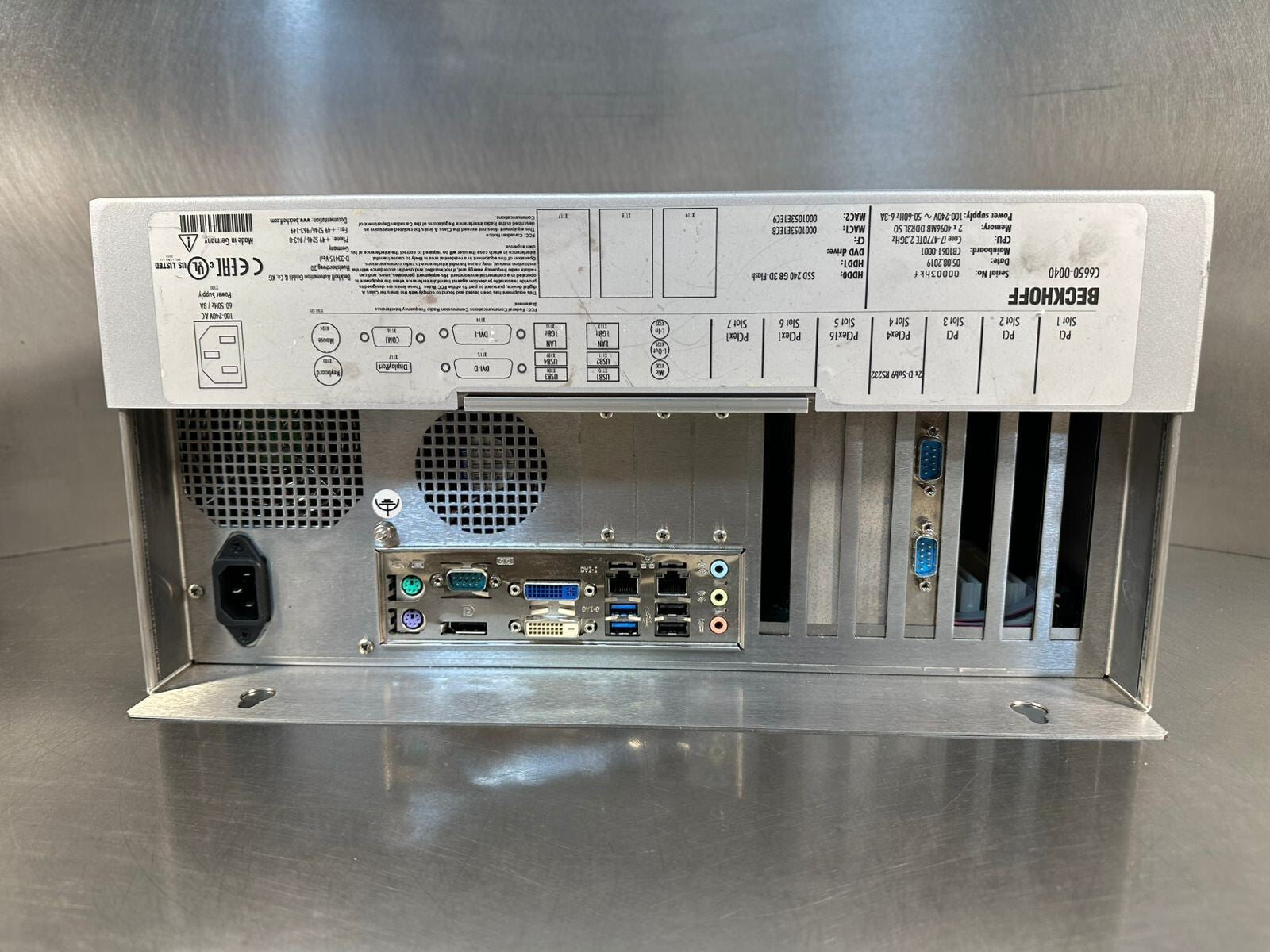 Beckhoff C6650-0040 Industrial PC Computer Interface Control Module (9.4.1)