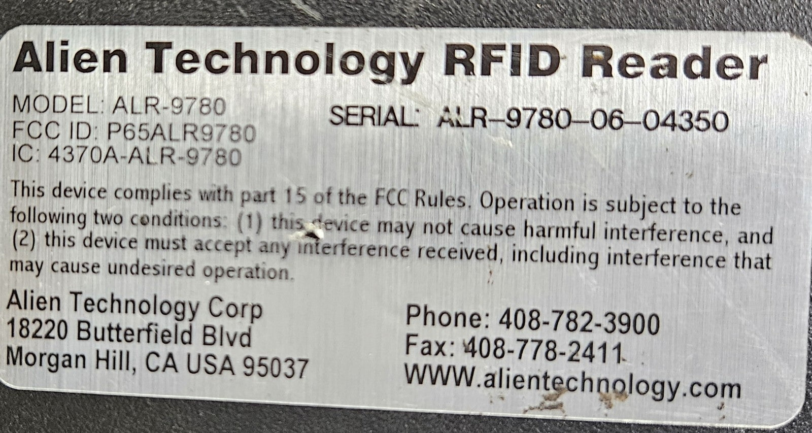Alien Technology ALR-9780 RFID Reader                                   (BIN745)