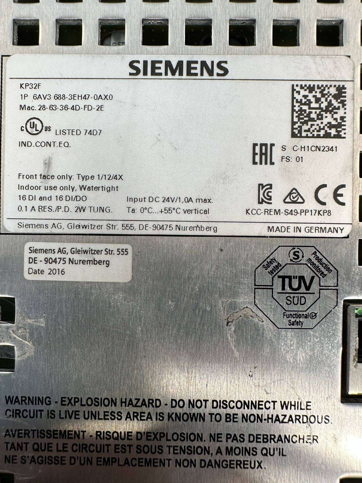 Siemens 6AV3688-3EH47-0AX0 Simatic HMI 6AV3-688-3EH47-0AX0       (7.3.1)