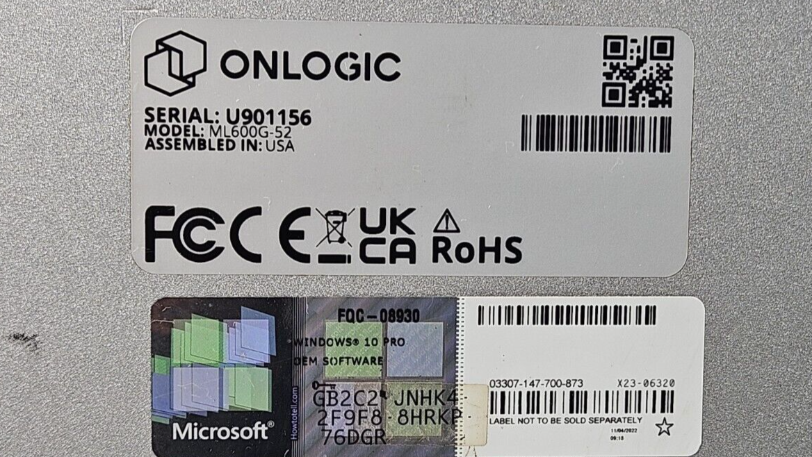 OnLogic Fanless Industrial ML600G-52 Intel Skylake Computer             (BIN652)