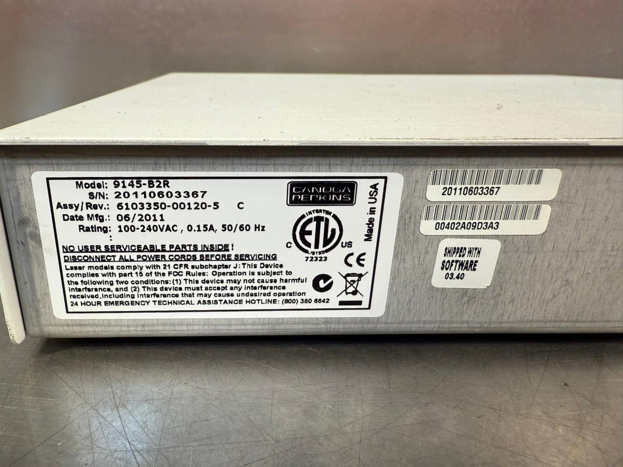 Canoga Perkins 9145-B2R Network Interface Device 100-240Vac 0.15A (8.4.6)