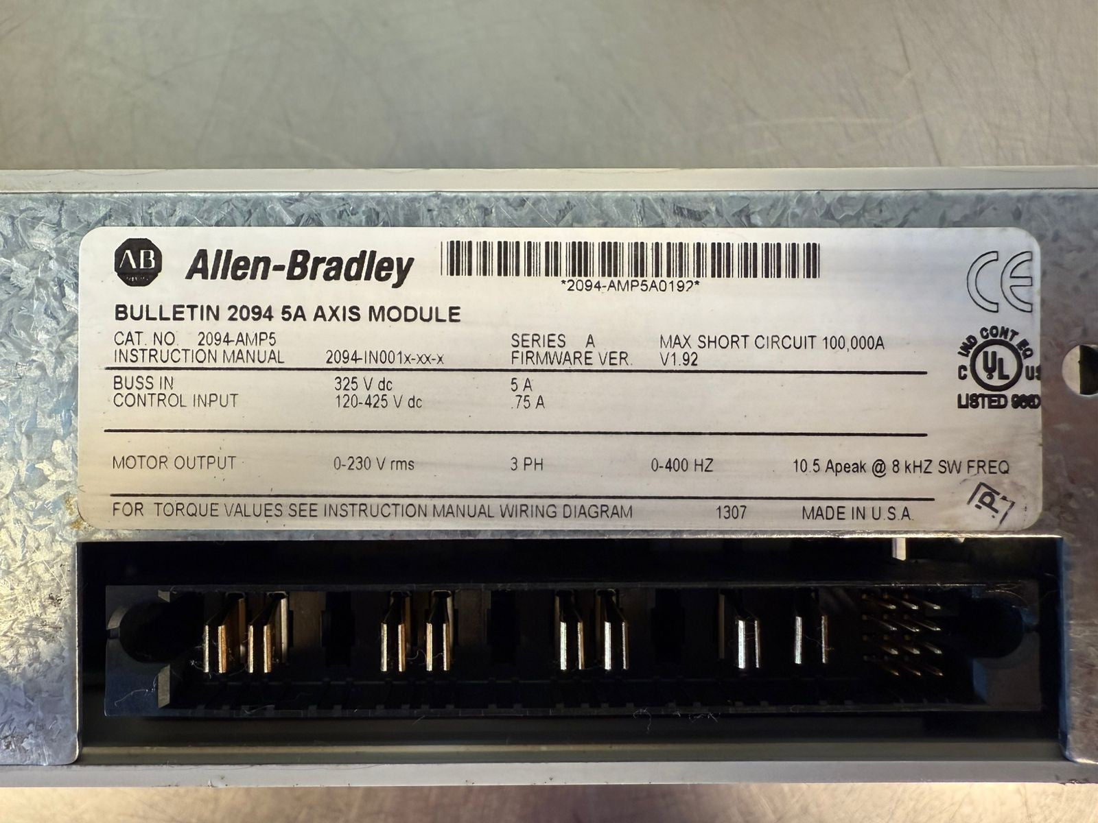 Allen Bradley 2094 5A AXIS Mod 2094-AMP5/A Kinetix 6000 3PH        (4.5.3)