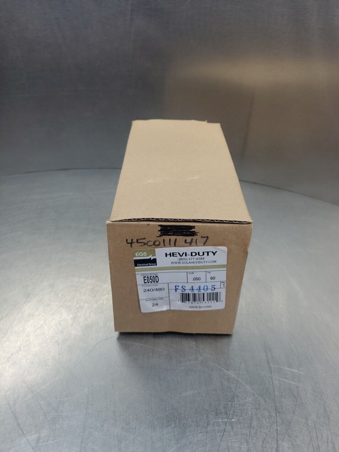 EGS/SOLA E050D CONTROL TRANSFORMER, .050 KVA, 240x480V, 24V.               4C-43