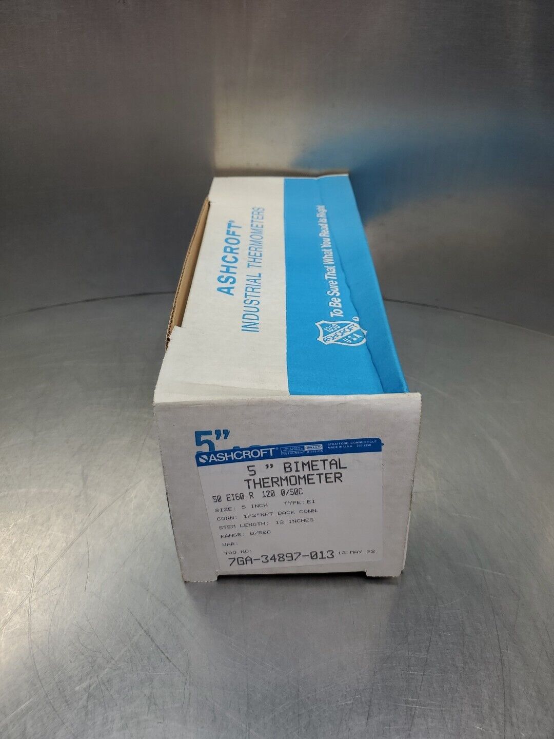 Ashcroft 50 EI60 R 120 0/50C Thermometer, 5" FACE, 12" STEM.               6D-23