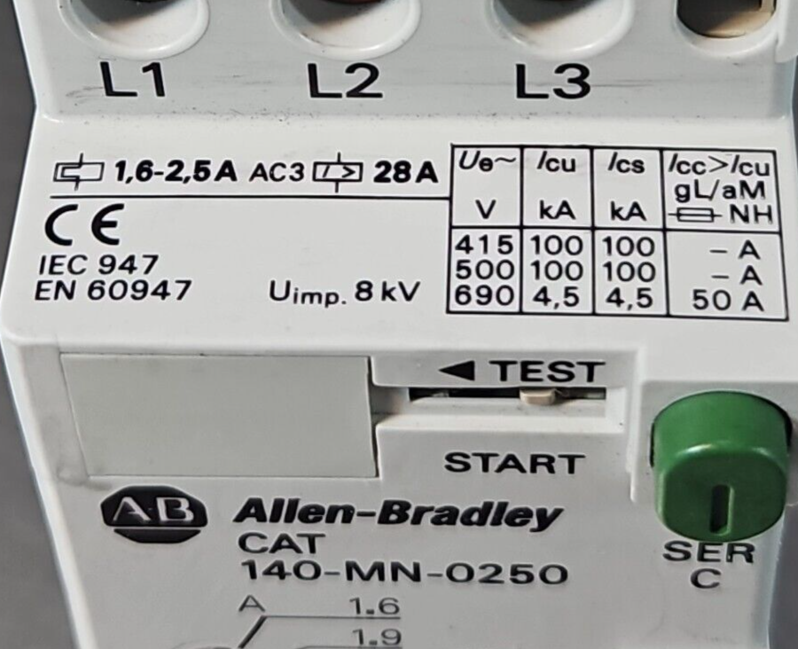 Allen Bradley 140-MN-0250 Manual Motor Starter Ser C Overload            loc4A13