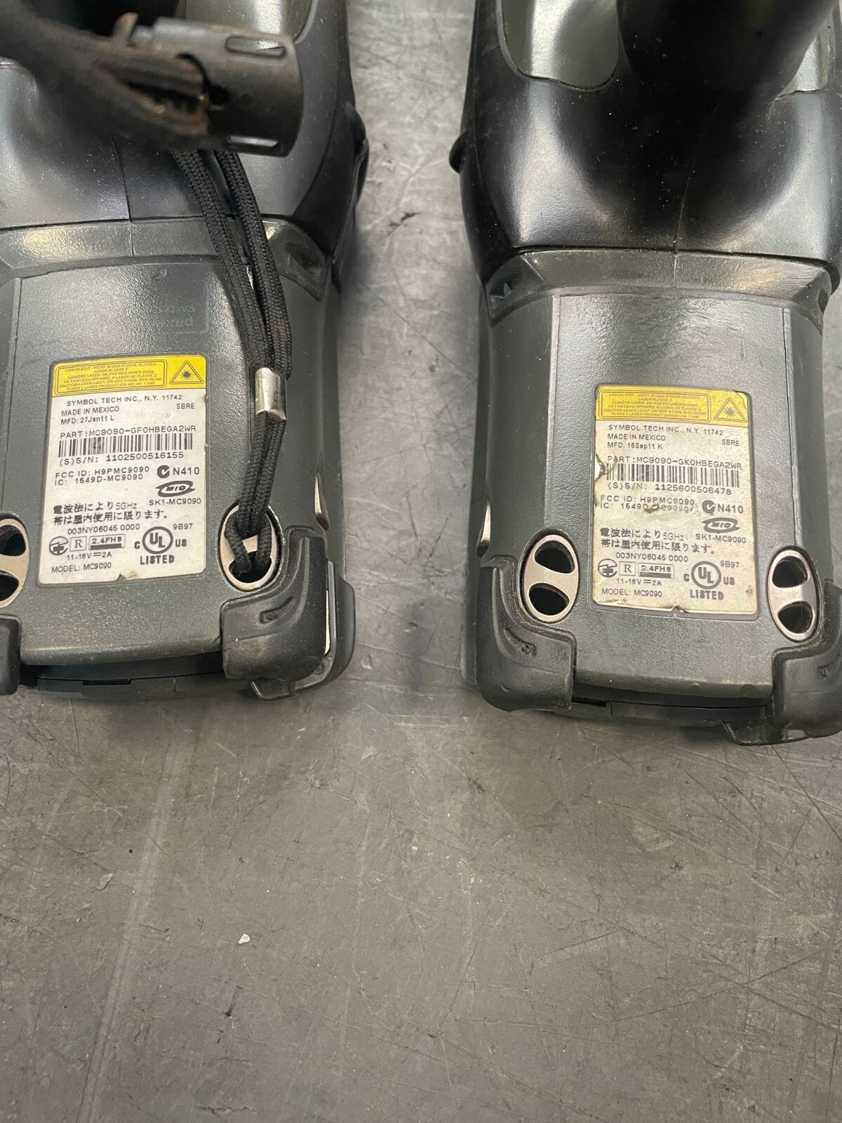 Lot of 2 Symbol Motorola MC9090 Handheld Wireless LCD Screen Barcode Scanner