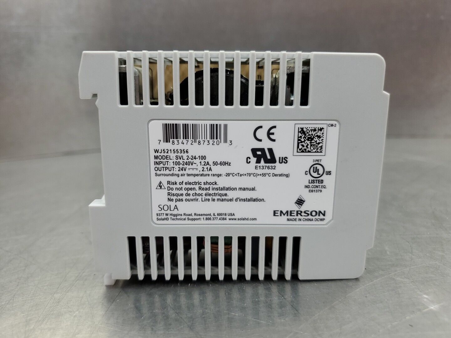 Emerson SVL-2-24-100 (24VDC, 2.1A) Power Supply.                           4E-24