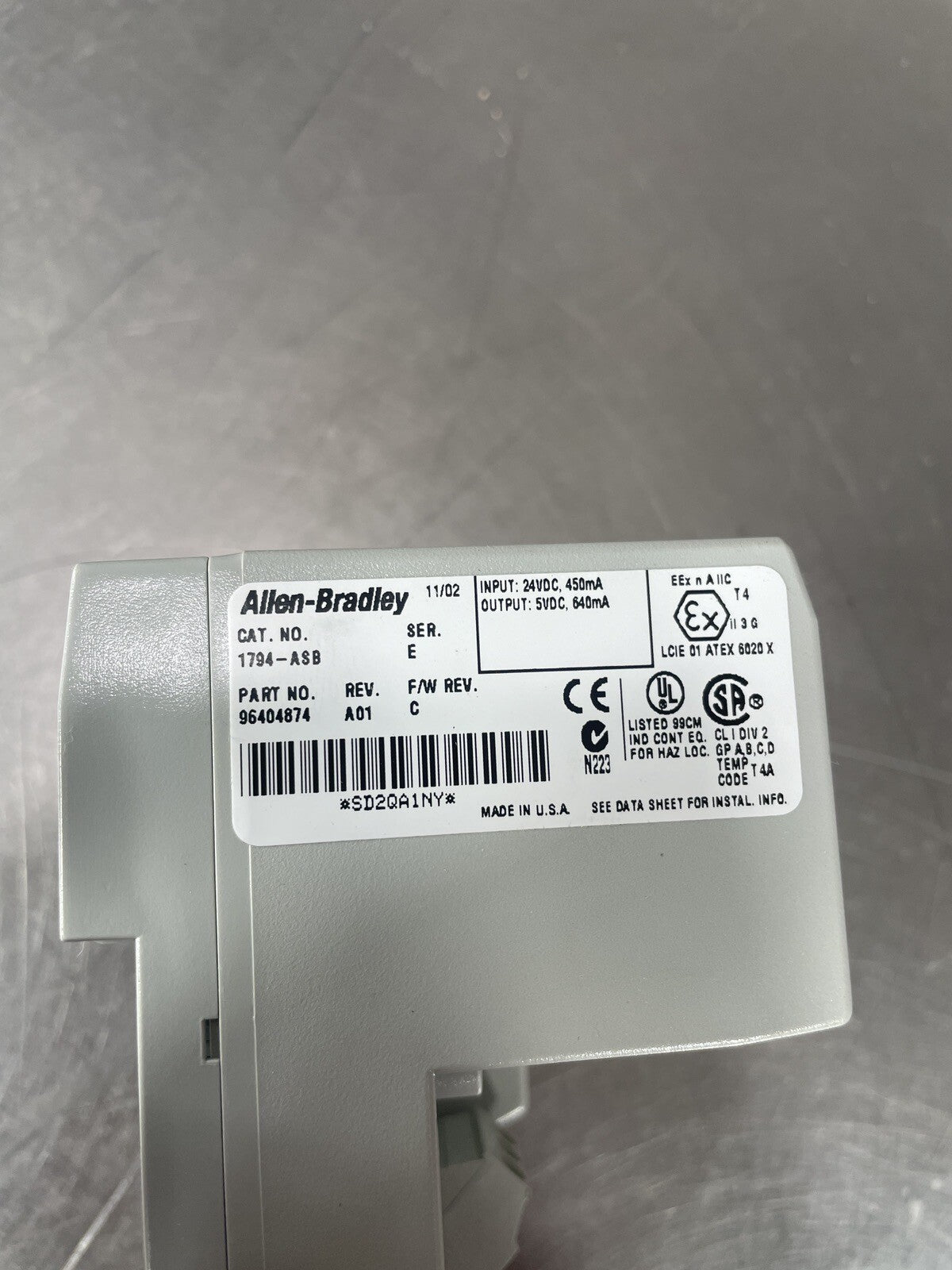 ALLEN BRADLEY 1794-ASB SERIES E PLC MODULE @bin2.3.3