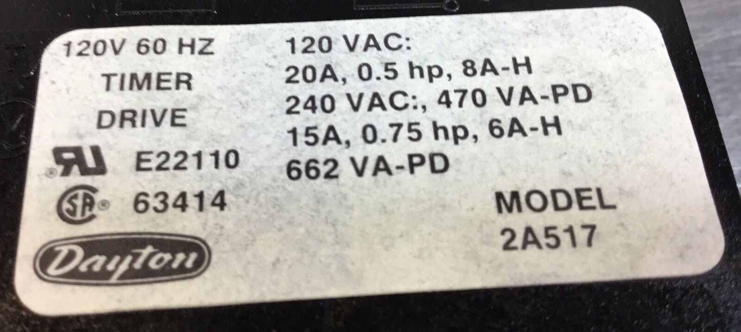 Dayton  2A517  Time Switch 24 Hour HDVR 120V                                5D-1