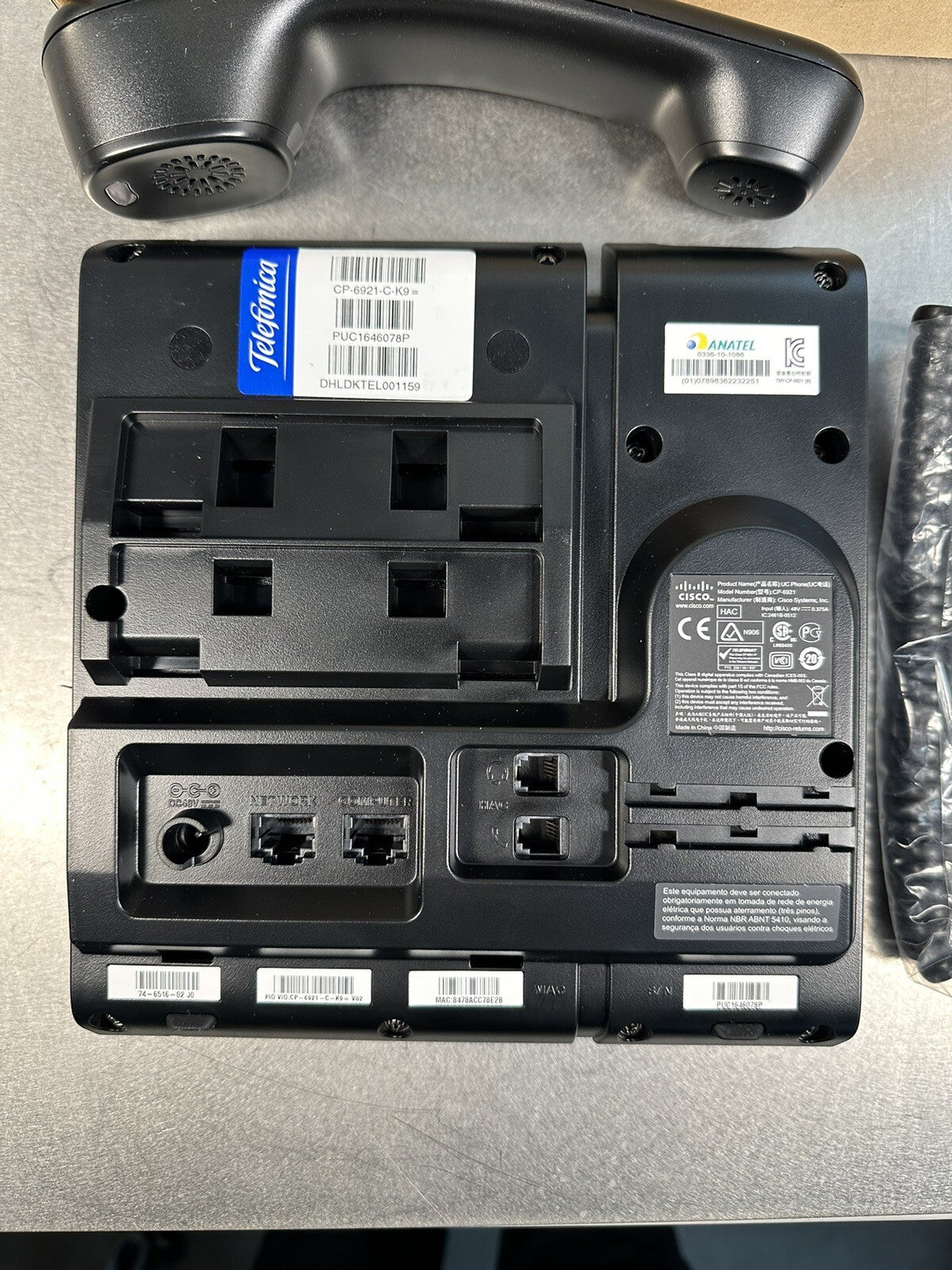 CISCO 6921 IP VOIP Phone CP-6921-C-K9 (BIN-1.2.1)