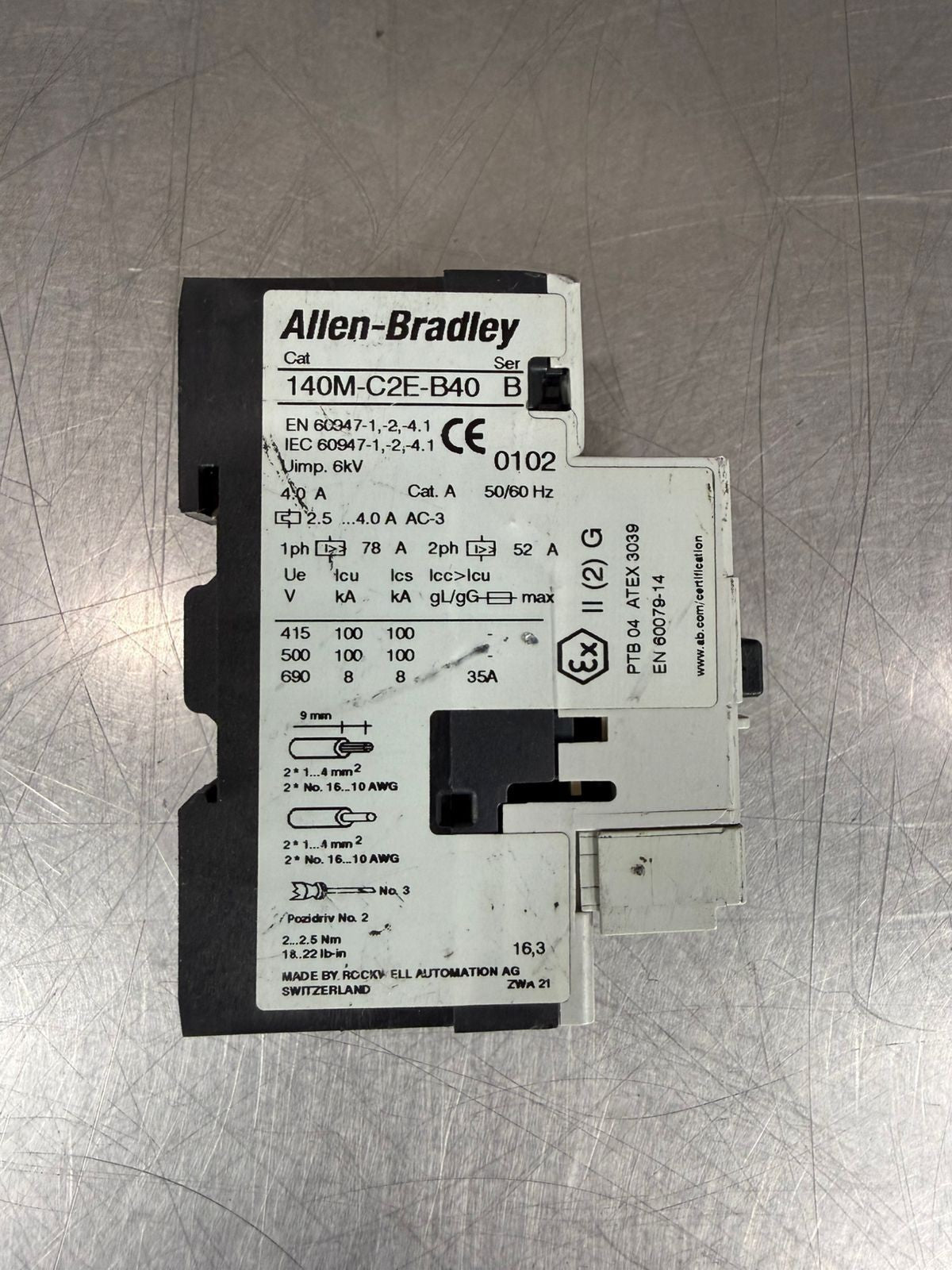 Allen Bradley 140M-C2E-B40 /B Circuit Breaker                      (9.3.2)