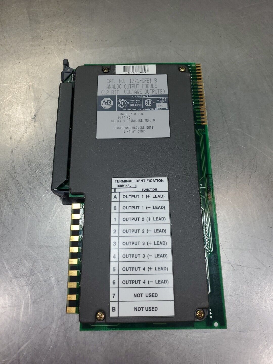 Allen Bradley 1771-OFE1/B Analog Output Module, 12-BIT.                    3D-37