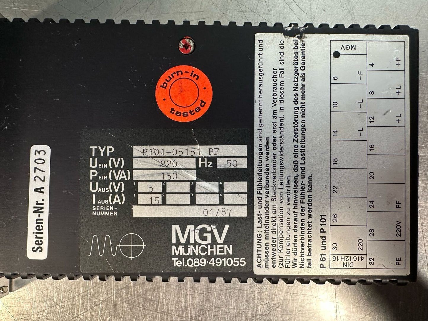 Mgv P101-05151 Power supply Module 80 Q 01                      (7.3.5)