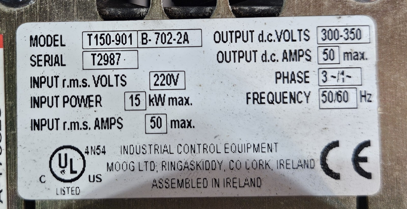 MOOG T150-901 B-702-2A Servo Drive                                      (BIN633)