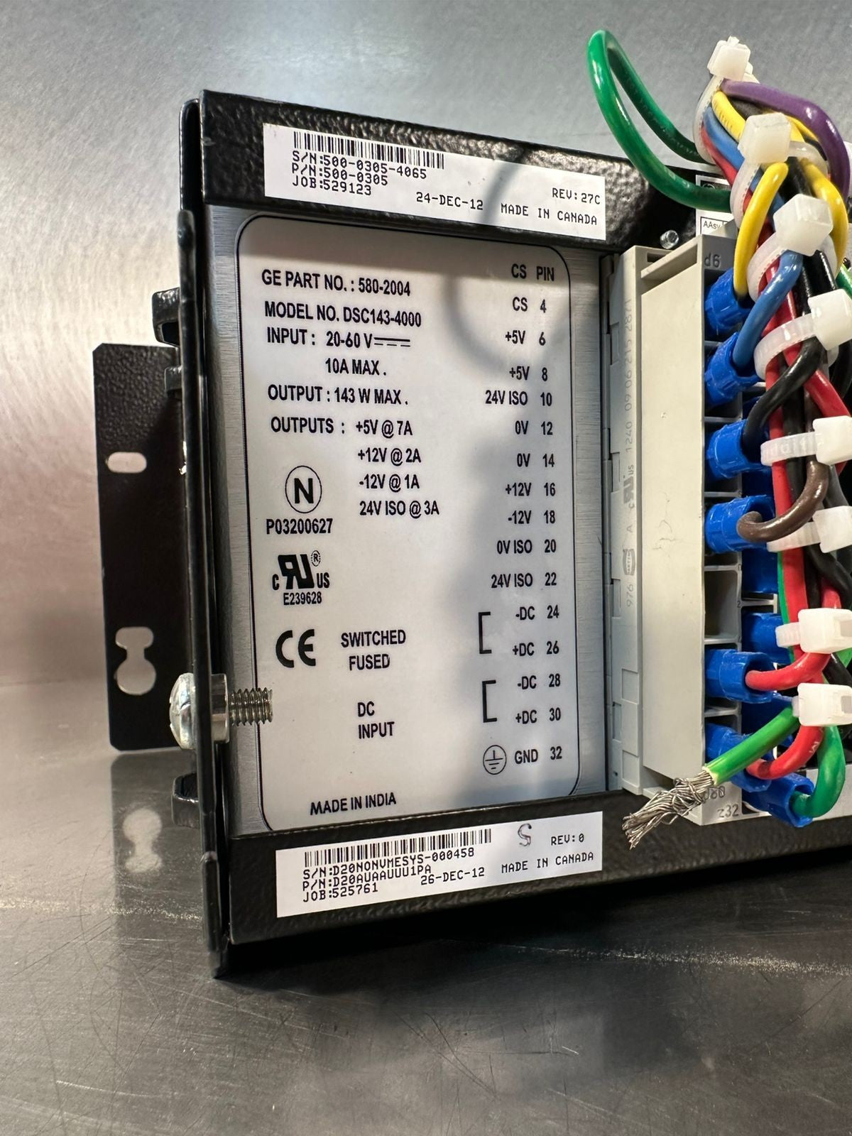 Ge Wesdac D20ME Controller  Inp 20-60V 10A Max                     (9.4.3)