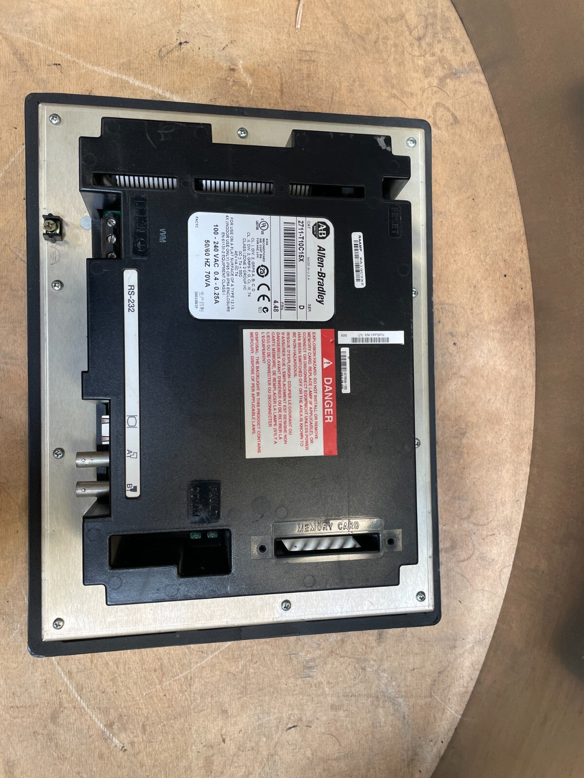 Allen-Bradley PanelView 1000 2711-T10C15X Black 10" Touch Screen Operator Panel