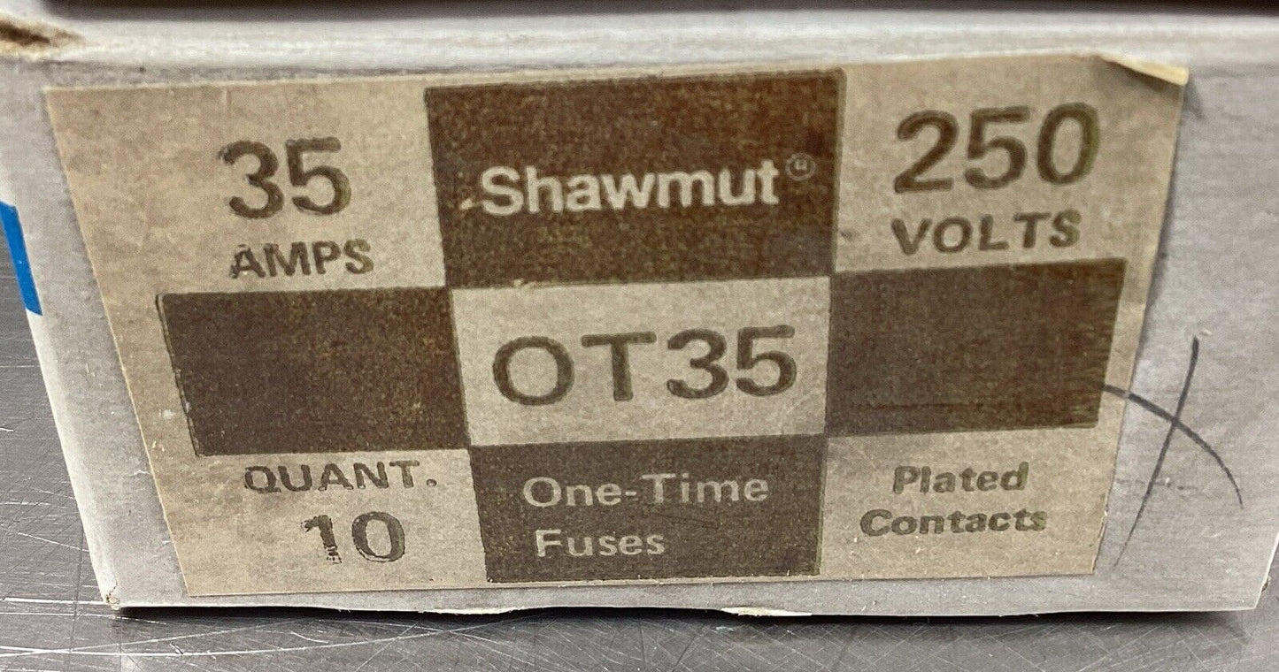 GOULD Shawmut OT35 One-Time Fuse, 250VAC 35AMP (Box Of 10)    4E-36