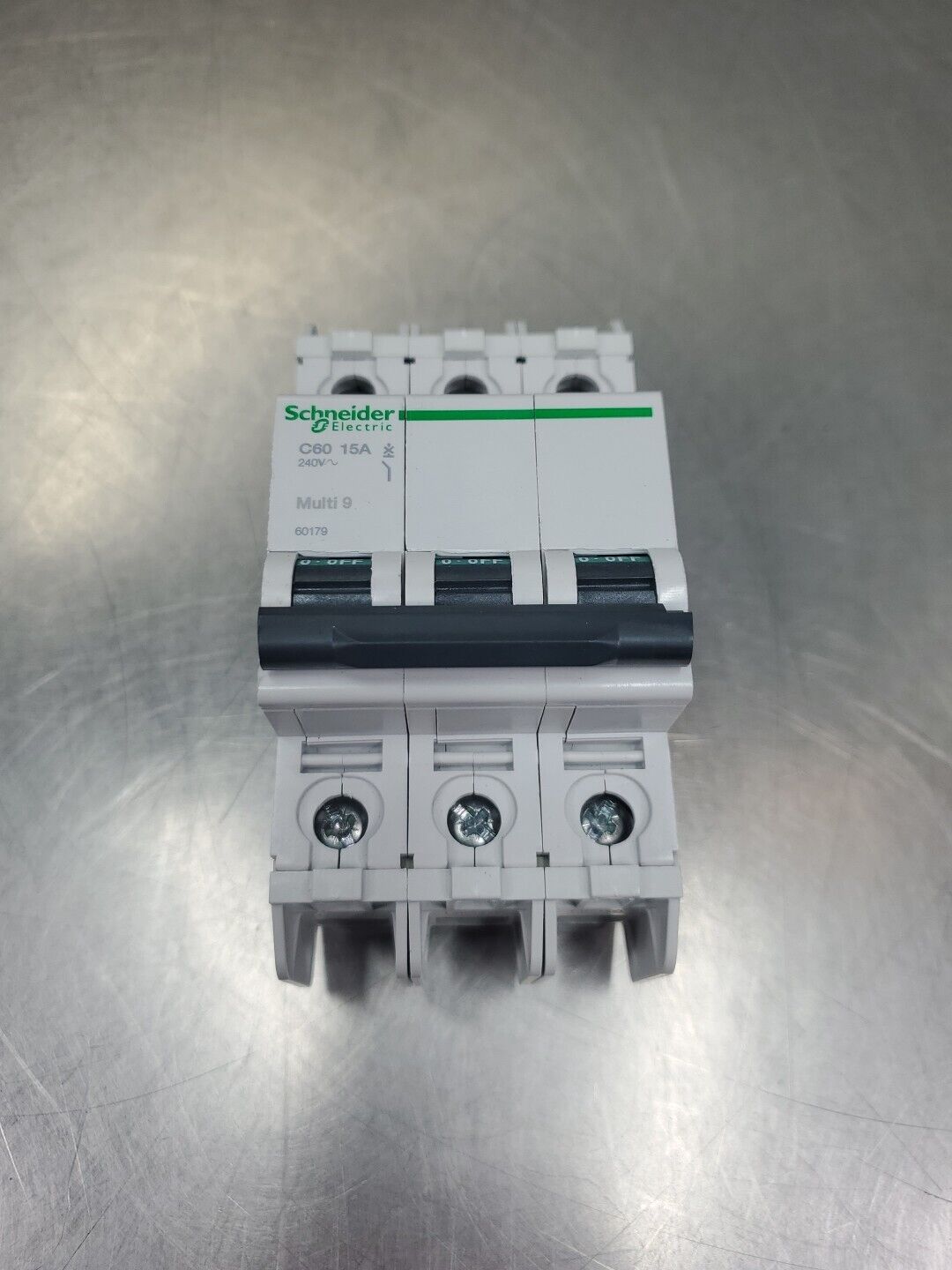 Schneider Electric 60179 (C60 15A) Circuit Breaker, 15A 3P 240V.         4A-33/2