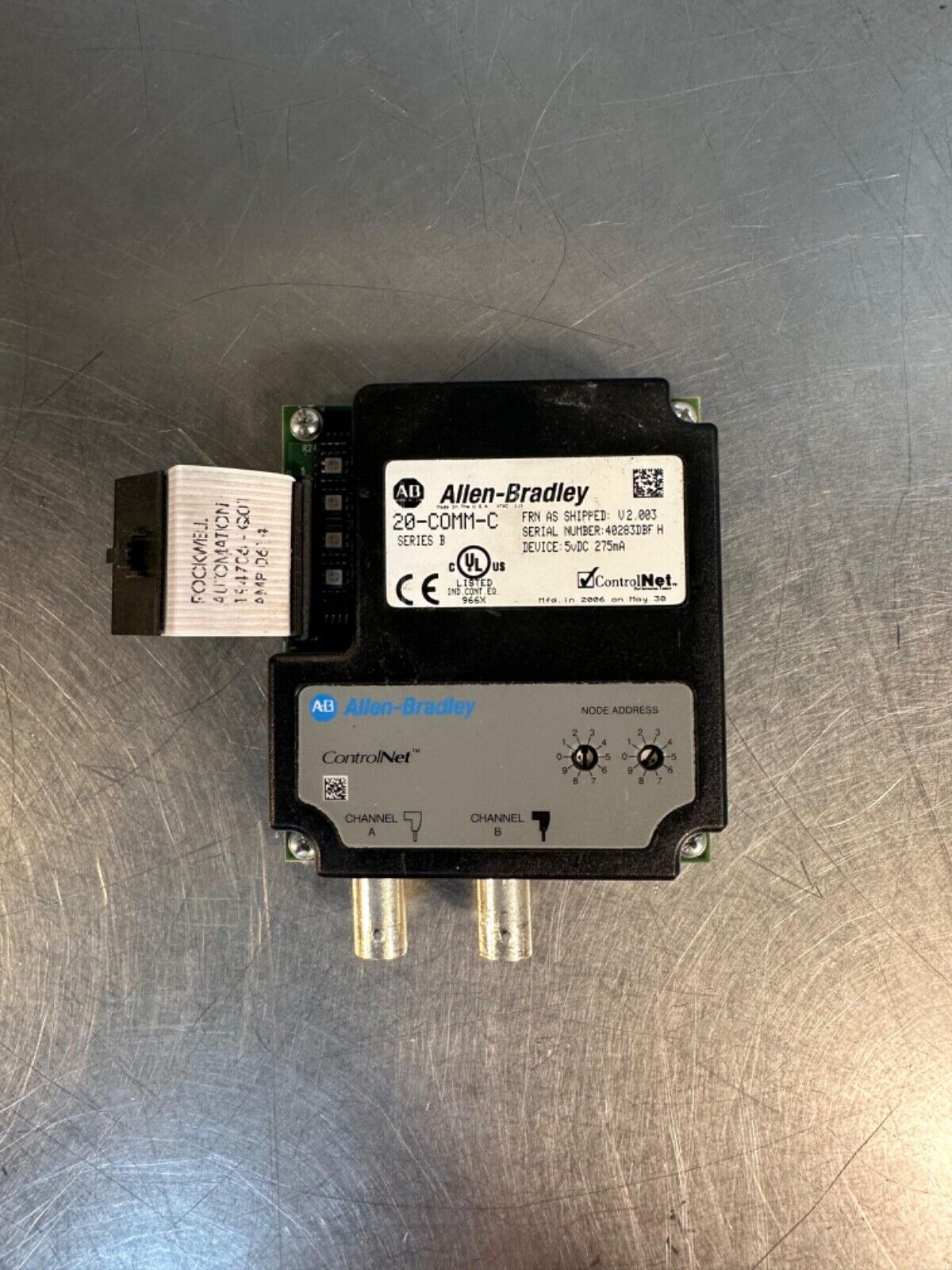 Allen Bradley 20-COMM-C /B ControlNet Communication Adapter 275mA (3E-27)