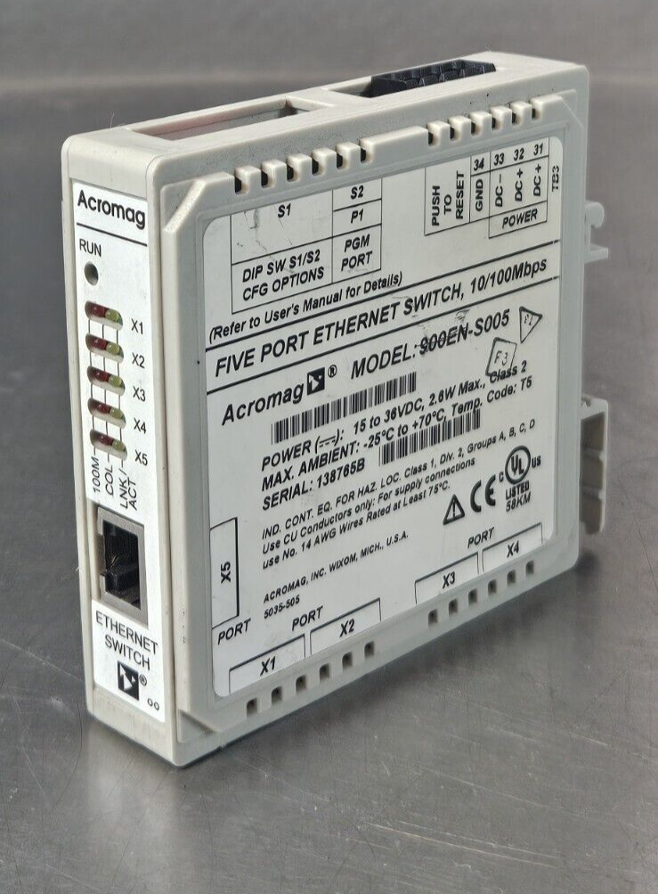 Acromag 900EN-S005 Ethernet Switch                                      (BIN533)