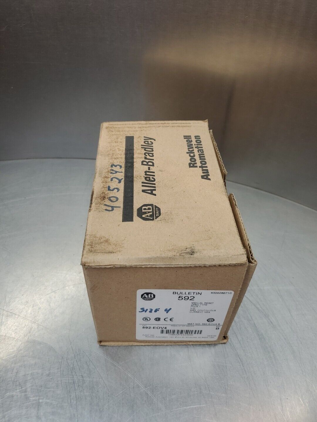 Allen Bradley 592-EOV4 Ser B BULLETIN 592 Manual Reset Relay.              4B-40