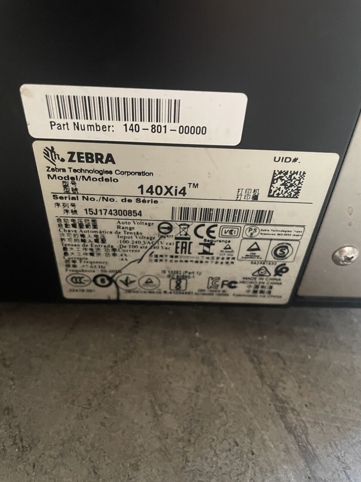 Zebra 140Xi4  Thermal Transfer Barcode Label Printer Network @DH