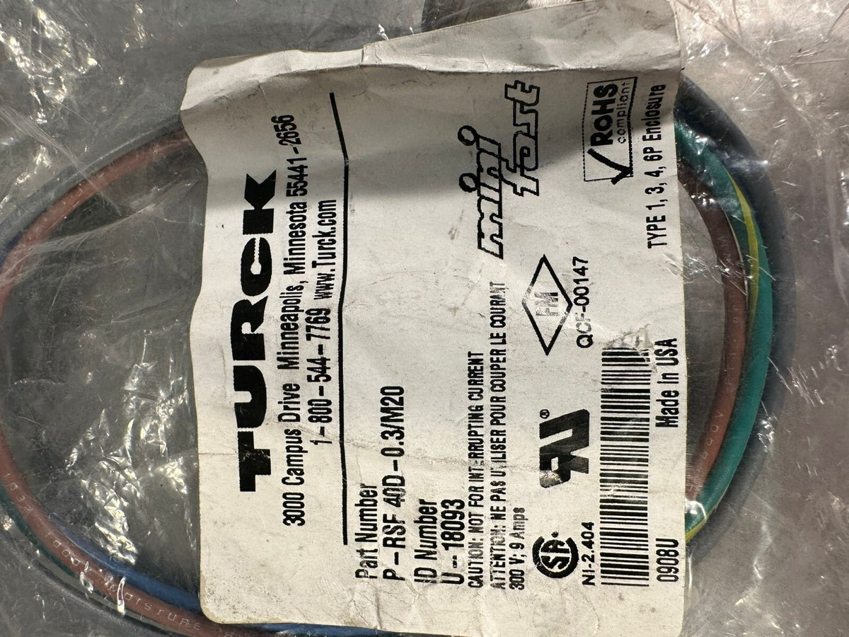 Turck P-RSF-40D-0.3/M20  /  P-RSF-40D0.3M20   NEW         (2.3.1)