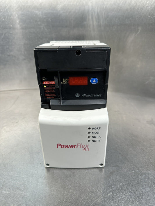 ALLEN BRADLEY 22D-D2P3N104 POWER FLEX 40P - 1HP + 22-COMM-E - EACH - (BIN-1.4.3)