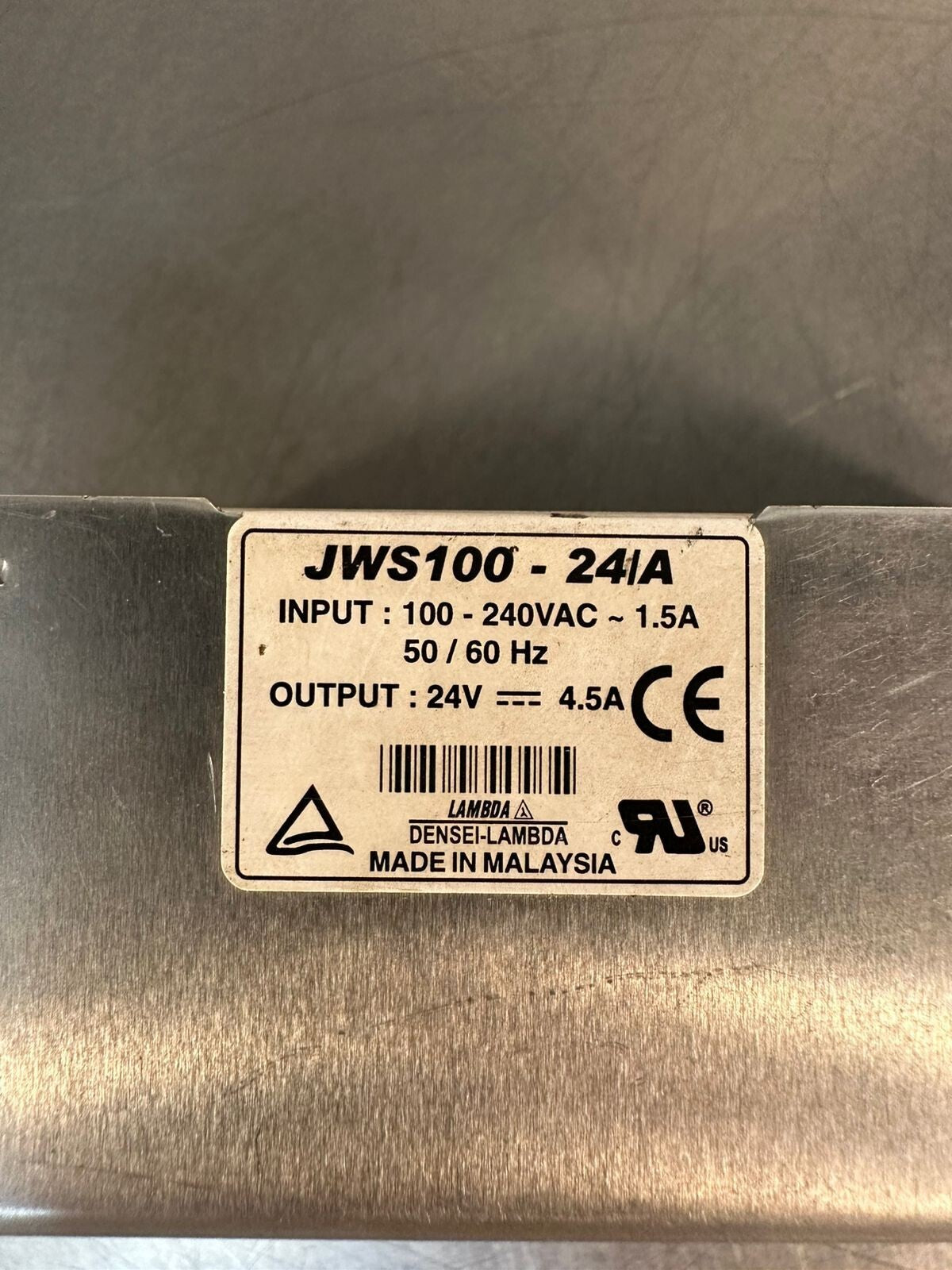 Densei-Lambda JWS100-24/A Power Supply 24V- 4.5A -50/60hz         (2.1.3)