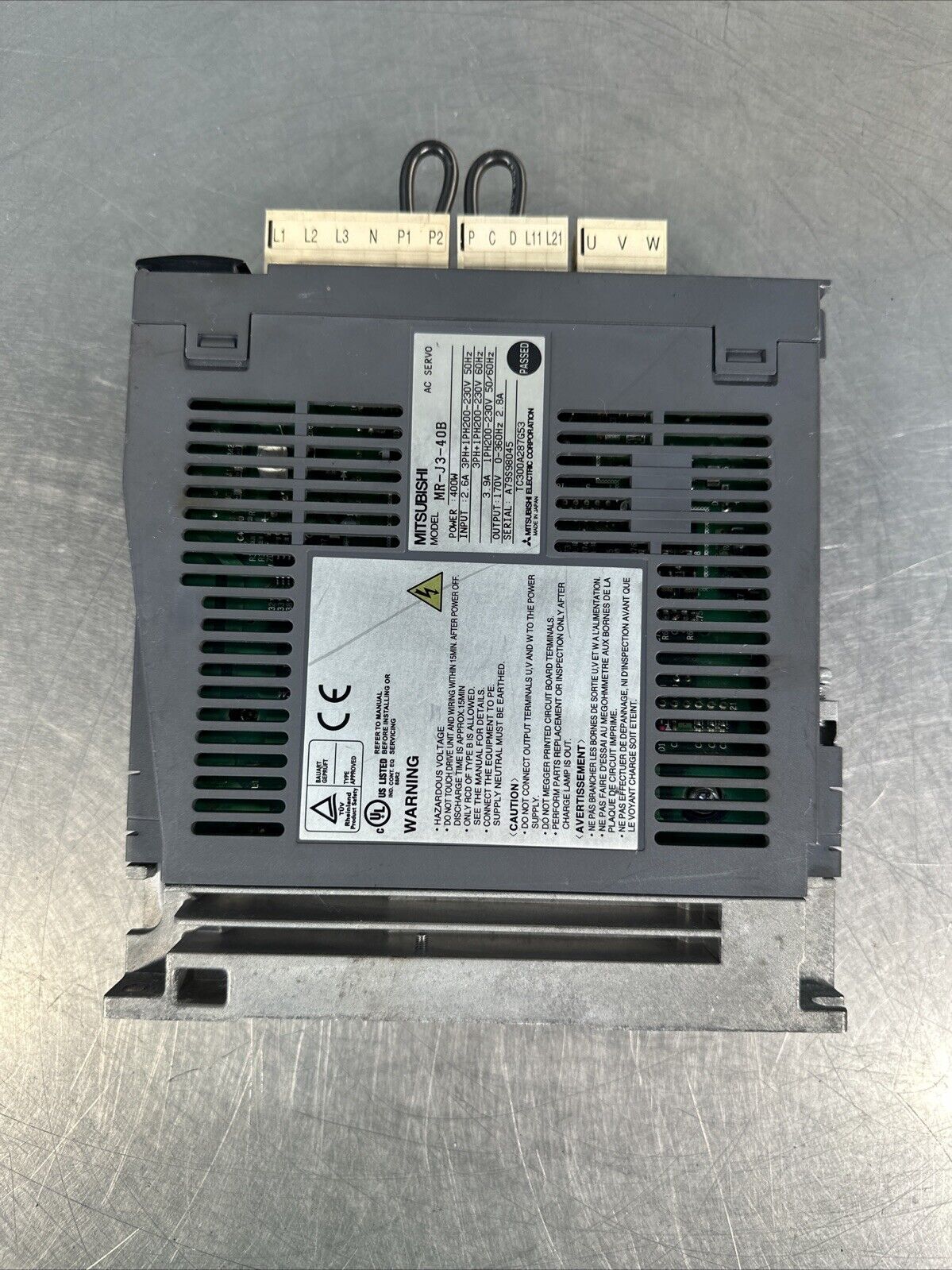 Mitsubishi MR-J3-40B AC Servo Drive 400W Out 170V 2.6A In 200-230V.   (1D-03)