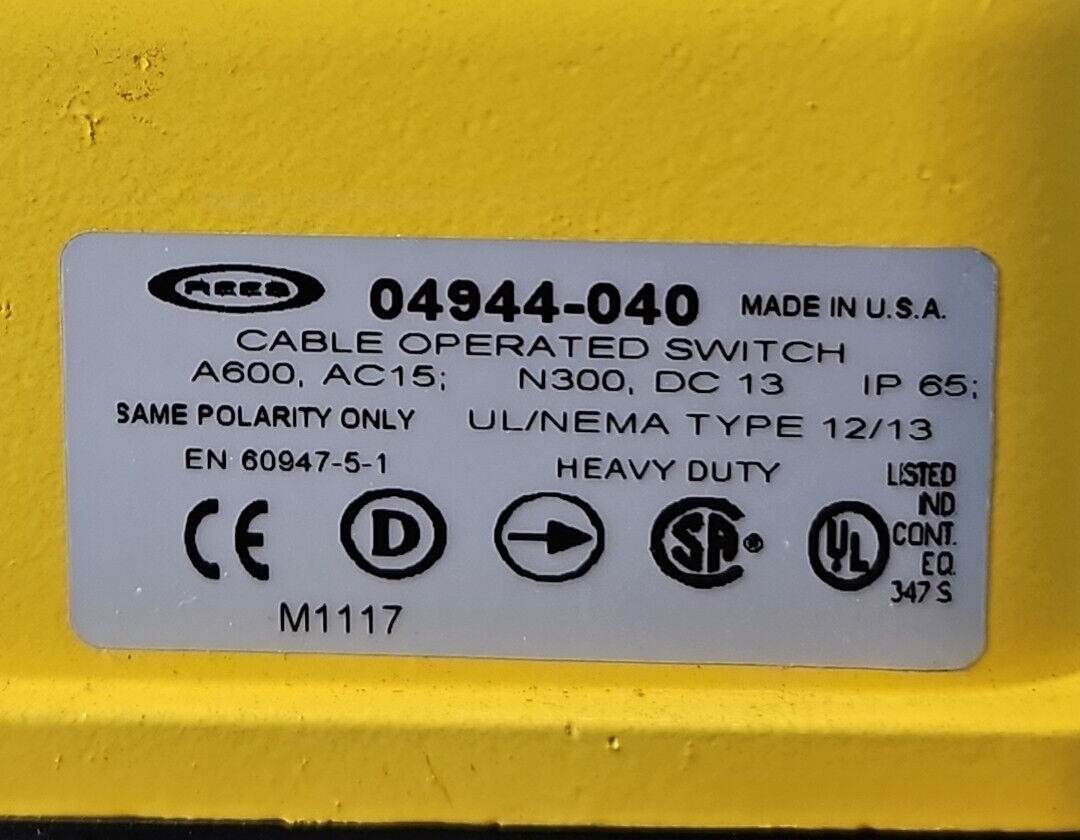 Rees 04944-040 EN 60947-5-1 Cable Operated Switch                       (BIN434)