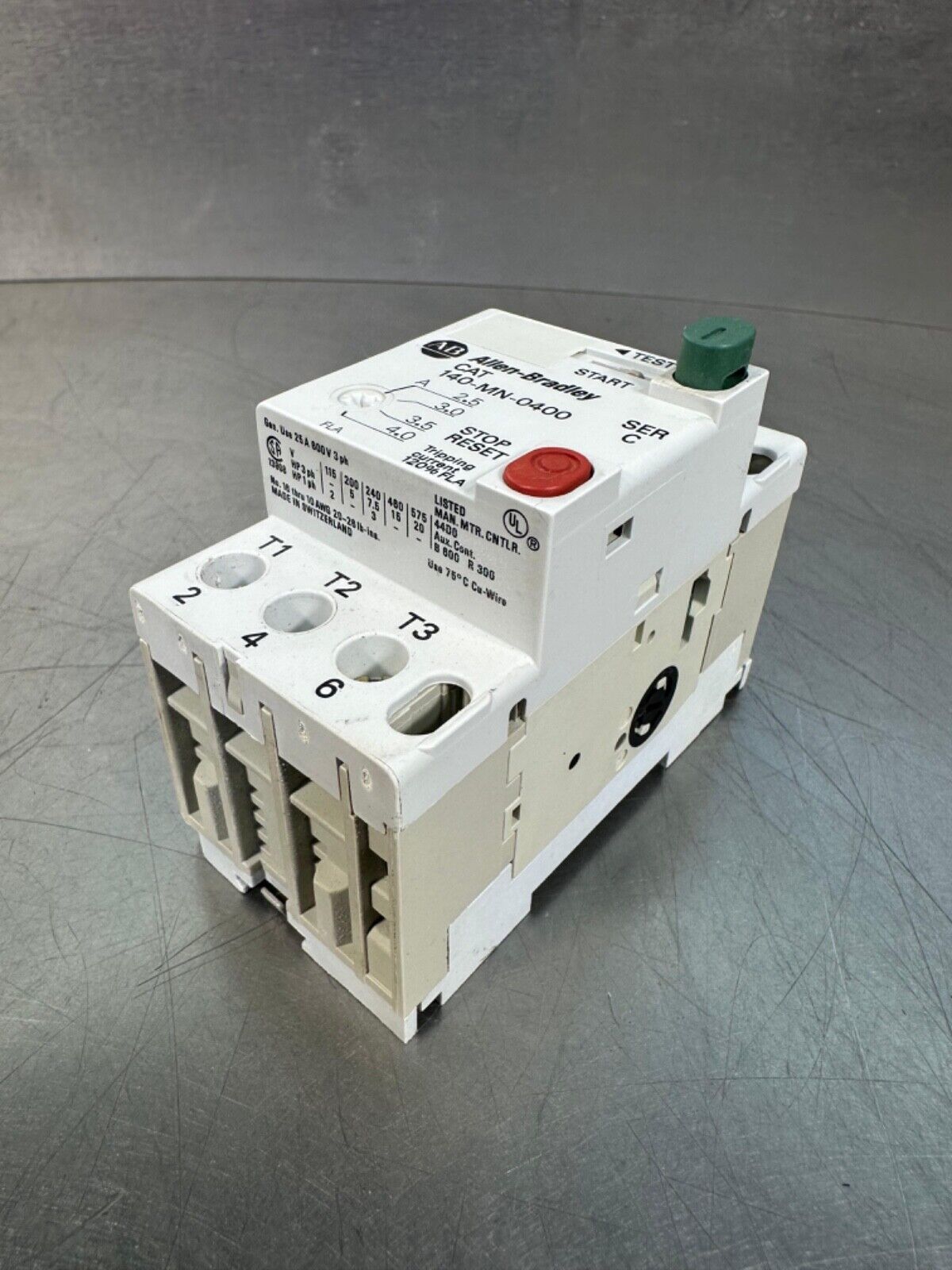 Allen Bradley 140-MN-0400 Manual Motor Starter Ser C Overload (4D-17)