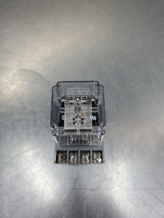 POTTER & BRUMFIELD KRPA-11AG-120 12A 120V Relay w/SR2P-06 Base.            4D-20