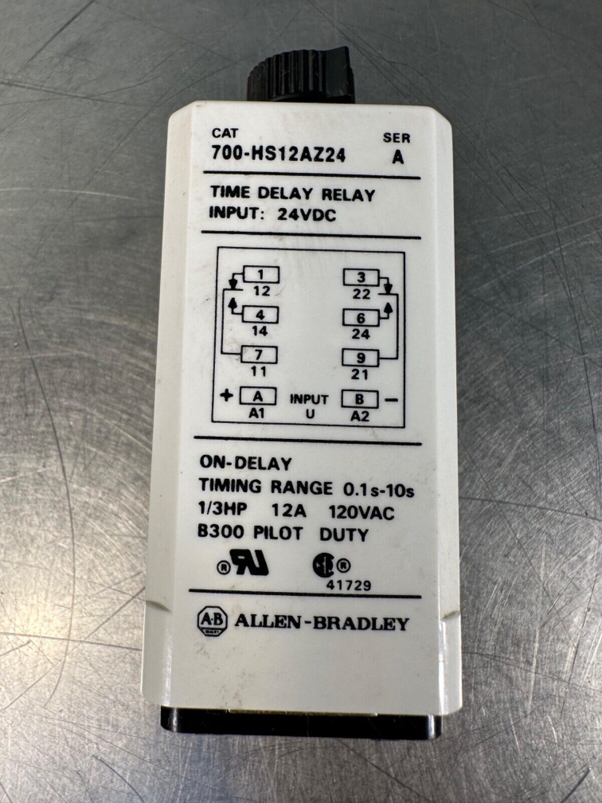 Allen Bradley 700-HS12AZ24/A On-Delay Timing Range 120VAC Ser. A (4E-34)
